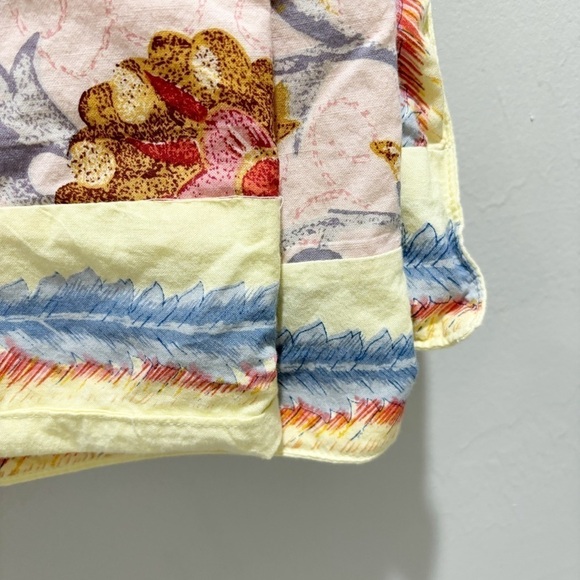 HANDPRINT NEIMAN MARCUS Multicolor Patchwork Farmhouse Tablecloth 56”X58” India - Picture 3 of 8